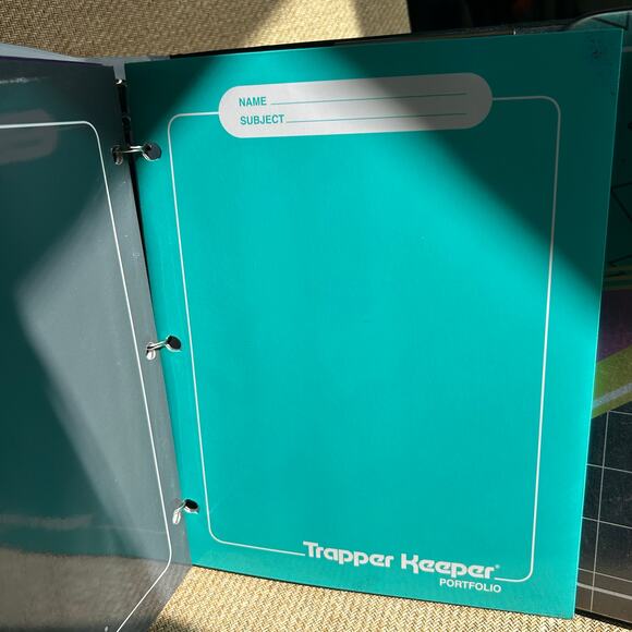Mead Trapper Keeper Binder Retro Geometric Design 2000s with Folders - Picture 13 of 14